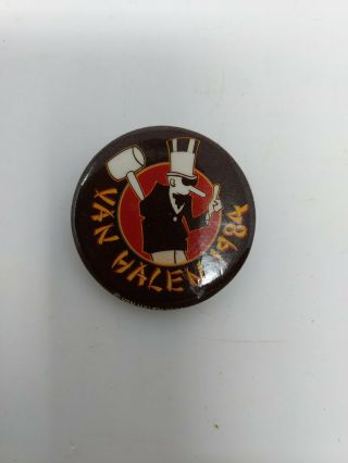 Vintage 1984 " Van Halen " Rock Band Collectable Pin 1.  5 Inches Hammer Guy