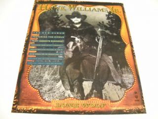 Hank Williams Jr.  Lone Wolf With A Shotgun And A Pistol 1990 Promo Poster Ad