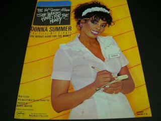Donna Summer Takes Your Order And She Hard For Money 1983 Promo Poster Ad