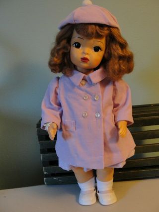 Vintage Terri Lee Doll 16 " Hard Plastic In Hand Made Clothes