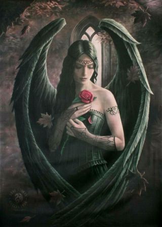 Anne Stokes Angel Rose Textile Poster Fabric Flag