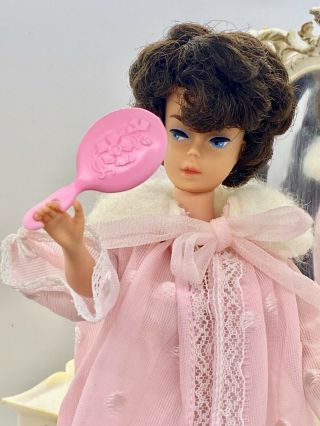 Vintage Mattel 1964 Bubble Cut Barbie Doll Japan Raven Hair Lovely In Lavender