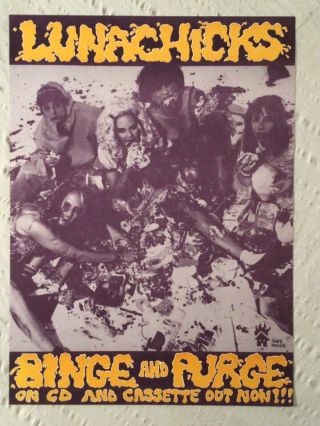 Lunachicks Matte Promo Poster Binge And Purge Safe House Records 18 X 24 1/2