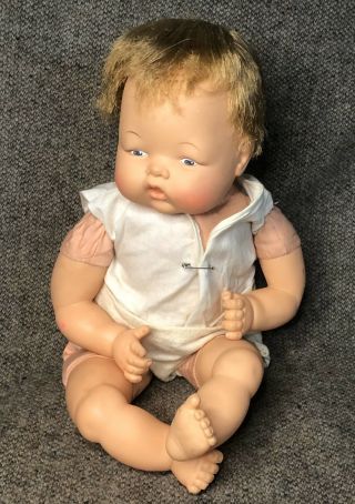 Cute 16 " Vintage 1960’s Ideal Thumbelina Baby Doll Tt - 16 With Knob Head Moves