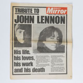 1981 Daily Mirror Newspaper John Lennon Tribute Special Supplementary Edition