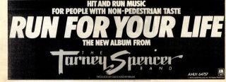 F25 Newspaper Advert 4x11 " The Tarney Spencer Band : Run For Your Life