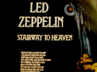 Led Zeppelin 16x20 Stairway To Heaven Lyrics Poster Robert Plant Jimmy Page