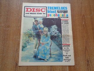 Disc And Music Echo - August 26th 1967 - Mick Jagger,  The Tremeloes,  Scott Walke