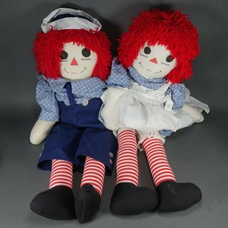 Vtg.  36 " Raggedy Ann And Andy Dolls 1972,  Dust & Smell