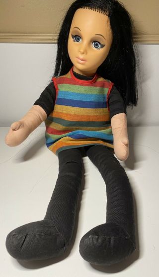 Vintage Mattel Scooba - Doo Beatnik Doll 22 " 1964 Black Hair With Box.
