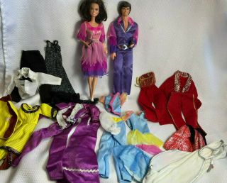 Vtg Mattel 1967/1968 Donny And Marie Osmond Dolls With Extra Matching Outfits
