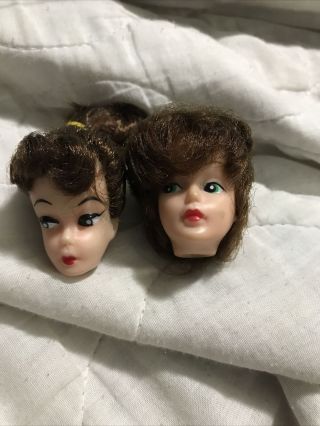 Vintage Pair Clone Ponytail Barbie Doll Brunette Head Bubble Cut Hong Kong