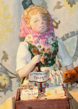 Vintage Ilse Ludecke Doll Candle Maker Tag Hannes Germany Signed