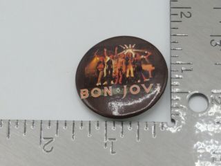 Vintage Jon Bon Jovi Band Picture Pinback Button Round Shape Music 1986 Q5
