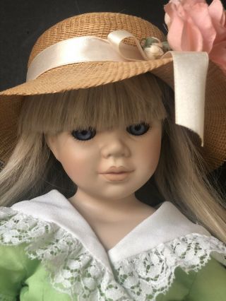 Porcelain 17” Doll Mary Jane By Pauline Bjonness Jacobsen Le 500,  Box & Tag