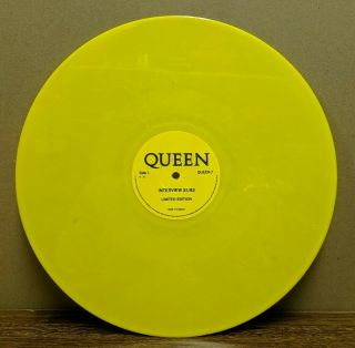 Queen Boot Interview 81/83 Yellow Vinyl Lp L.  E.  Uk Matrix Queen - 7 Clear Sleeve