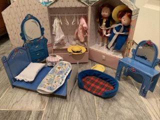 Eden Madeline Paris Doll House Carrying Case 2 Dolls Clothes Furniture 1999