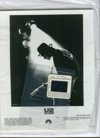 U2 Rattle And Hum 1988 8x10 Vintage Press Photo Bono,  Edge Plus A 35mm Slide