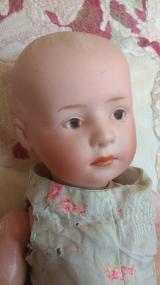 Antique Vintage German Doll Heubach Pouty Small Baby Bisque Head Composition