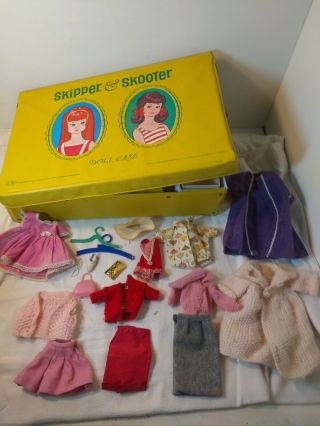 Vintage Barbie Skipper & Skooter Doll Case,  Clothes,  Accessories Skooter Box
