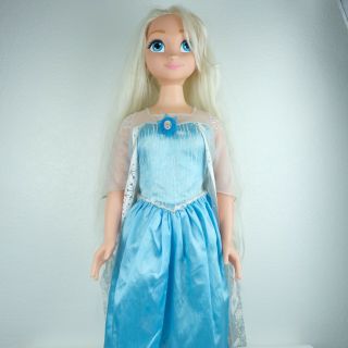 2014 Huge 3’ Disney Frozen Elsa Life Size Doll 38” My Size Jakks Pacific No Shoe