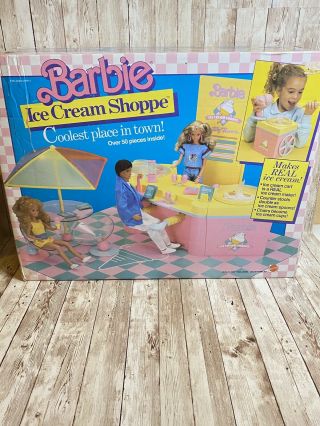 Mattel Barbie Ice Cream Shoppe Playset 1987 Vintage Barbie Doll Near Complete