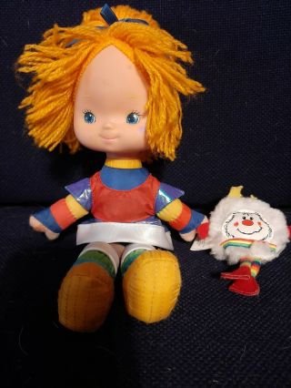 1983 10 " Plush Rainbow Brite Doll & Twink Hand Sprite Vintage Hallmark Mattel