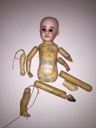 Antique Armand Marseille 1894 Am 4 Dep Doll Germany Bisque Head And Body Parts