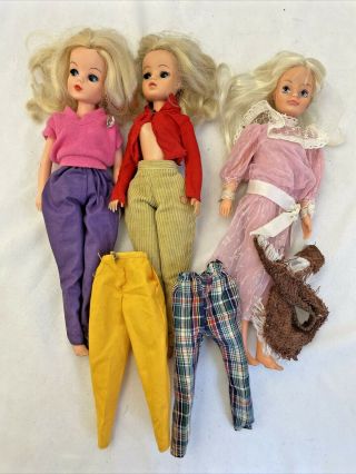 Vintage Sindy Doll Bundle X 3 With Clothing 033055x Retro Dolls W9