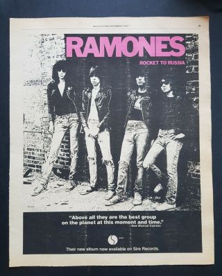 The Ramones Rocket To Russia Print Ad Vintage 1977