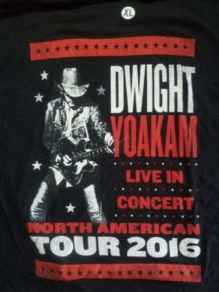 Dwight Yoakam 2016 North American Tour Souvenir Tee Shirt Xl Only