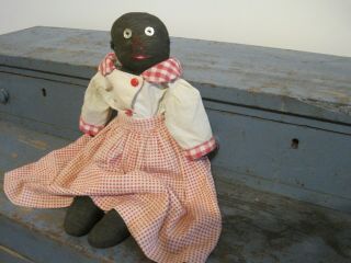 Old Primitive Black Cloth Hand Made Rag Doll Found In Tennessee Aafa