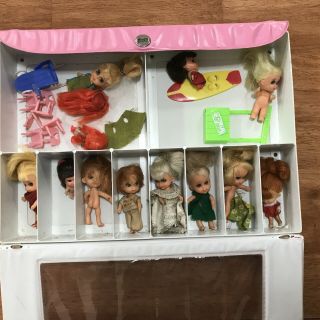 Vintage Liddle Kiddles Collectors Case,  Dolls And Accessories