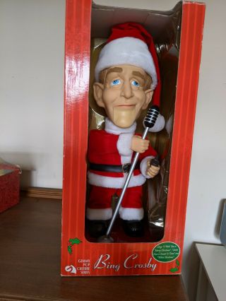 Gemmy Pop Culture Series Bing Crosby Singing Animated Motion Christmas Figure.