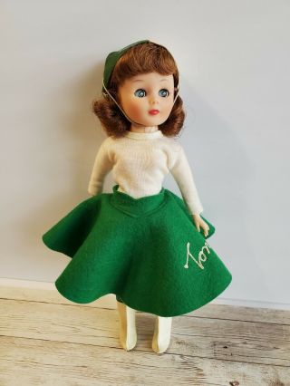Vintage 1950s (?) American Character Doll Green Skirt With " Toni " Embroidered 10 "