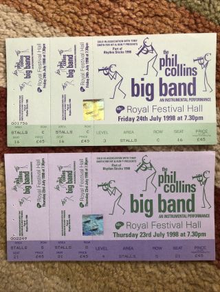 Phil Collins Big Band London Royal Festival Hall Tickets 1998