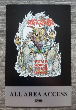 Aerosmith Pump 1989 Paper Proof Tour Backstage Pass Otto Gig Vip Crew Concert