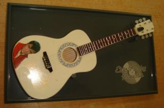 Elvis Presley Miniature Acoustic Guitar 7 " Long With Display Stand,  V.  G.  C.