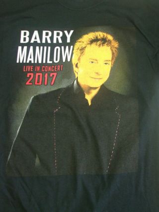 Barry Manilow - Live In Concert 2017 Tour - Size M Black Concert T - Shirt 2