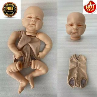17 " Reborn Baby Doll Kit Elijah Soft Vinyl Parts Unpainted Blank Diy With Eyes