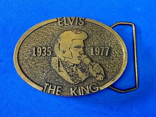 Vintage The King Elvis Presley 1935 - 1977 Commemorative Belt Buckle
