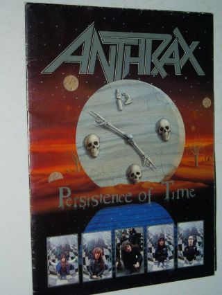 Anthrax Persistence Of Time Programme/poster.  1990 Ex