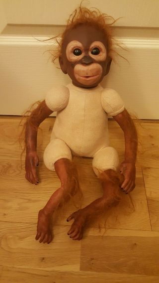 Reborn Realistic Newborn Baby Monkey Doll Vinyl But Soft Bodied 18 " Long
