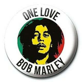 Bob Marley Official One Love 25mm Button Pin Badge Reggae Icon Jamaica
