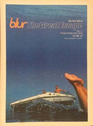 Blur - Vintage Press Poster Advert - The Great Escape - 1995