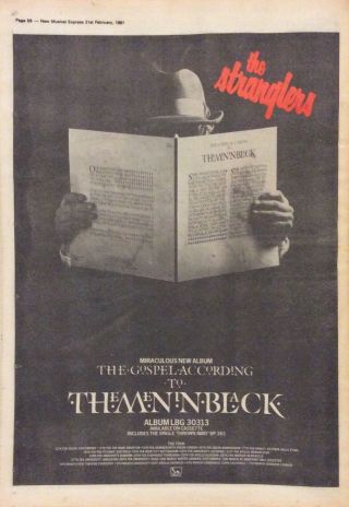 The Stranglers - Vintage Press Poster Advert - The Men In Black - 1982
