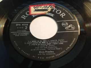 Elvis Presley Jailhouse Rock 45 Epa 4114 Rare Made In Canada