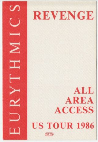 Eurythmics 1986 Backstage Pass