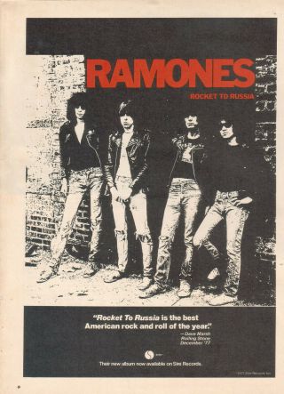 Ramones 1978 Ad - Rocket To Russia Advertisement