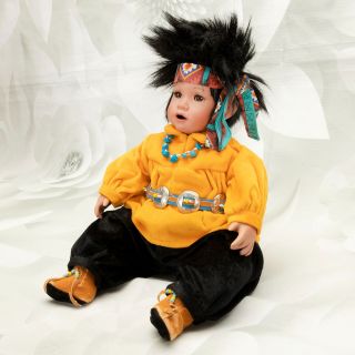 Artaffects Native American " Little Breeze " A Classic Porcelain 9 " Indian Doll